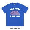Too Much Peopling Printed T-Shirt 100% Cotton Oversized Introvert Graphic Tees for Men Summer Tops Anti-Social Streetwear