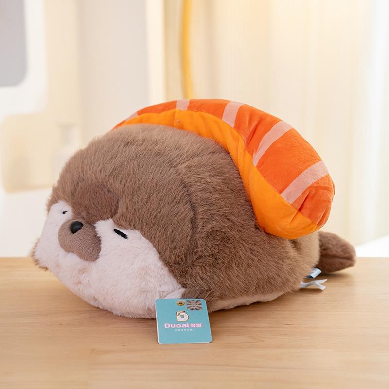 40cm Cute Sushi Seal Plush Toy Lifelike Stuffed Marine Sea Otter Soft Doll Creative Sleeping Pillow Cushion Birthday Gift