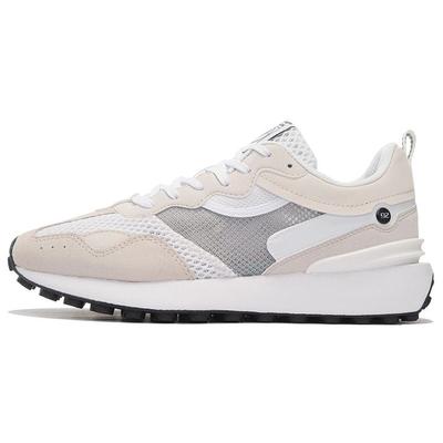 Li Ning Fang Yuan классические низкие спортивные повседневные туфли женские кроссовки белые песочно-серые AGCS018-1