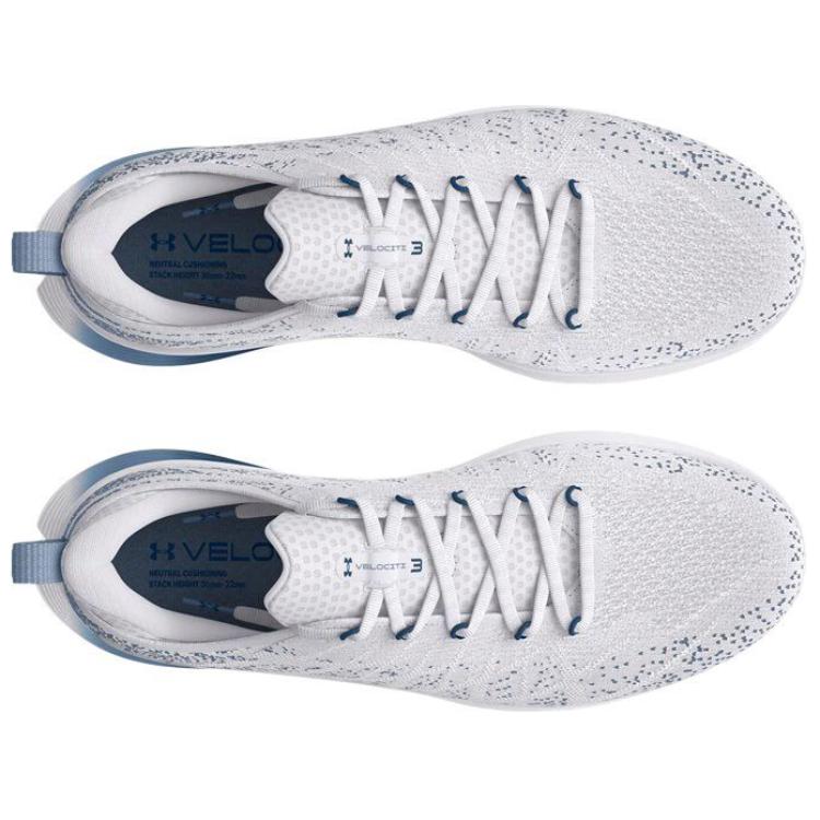 Under Armour Velociti 3 Износостойкие Низкие Повседневные Кроссовки для Города и Бега Мужские Белые Кроссовки 3026117-104