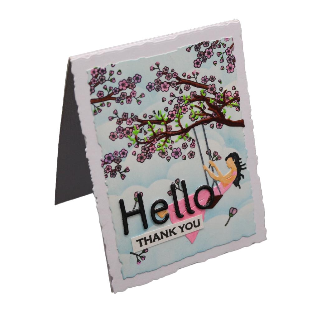 Swing Under the Tree Frame Metal Silvery Stencil Embossing Cutting Dies For Diy Scrapbooking Paper Album Cards Making