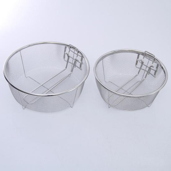 Корзина для жарки из нержавеющей стали с ручкой. Кухонная круглая корзина для жарки. Складная сливная корзина. Корзина для мытья овощей для картофеля фри. Луковые кольца.