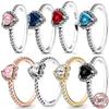 Серебряное кольцо-сердце 925 пробы Искрящаяся роскошь Женские украшения Элегантный шарм Подарок на ее день рождения Сюрприз