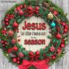 Иисус Рождественская Деревянная Табличка - Табличка Navidad для Входной Двери, Настенный Декор - Идеальное Рождественское Украшение