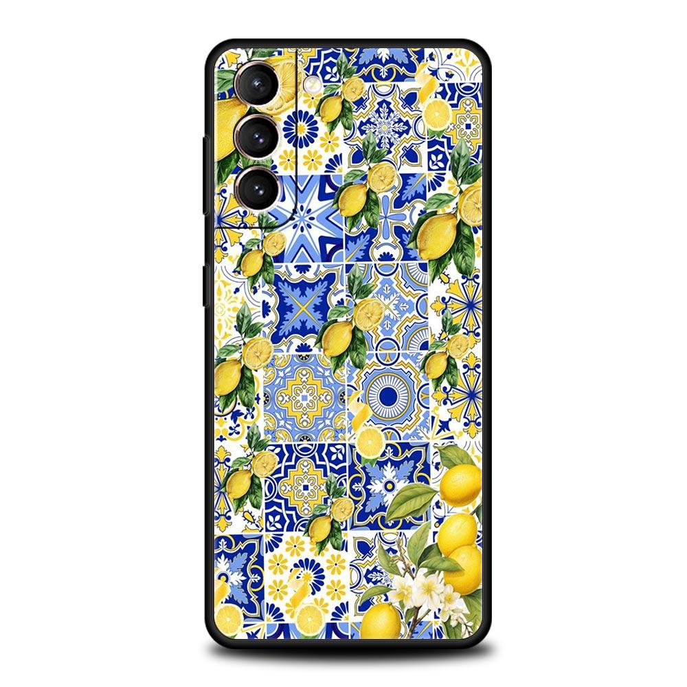 Летние Фрукты Лимонный Принт Мягкий Чехол Для Телефона Для Samsung Galaxy S25 Edge S24 Plus S23 FE S22 S21 S20 Ultra 5G S10 Защитная Крышка