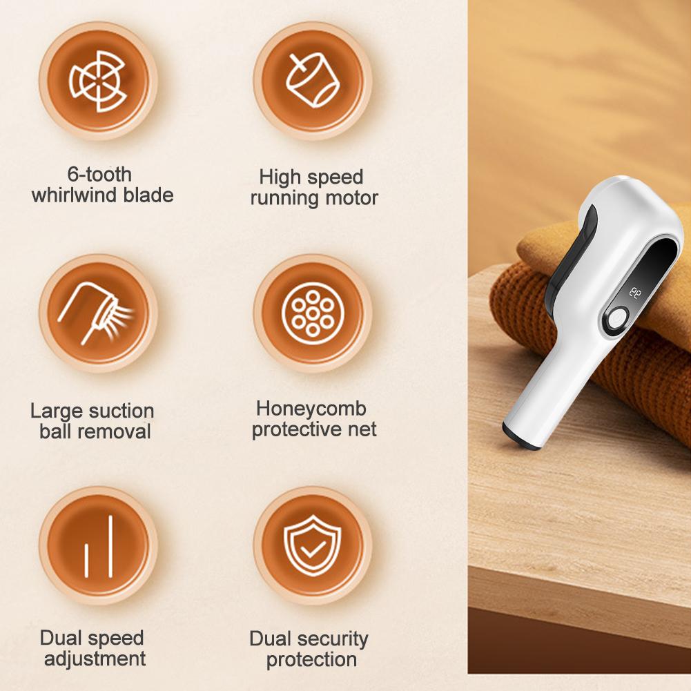 Электрический ворсовый удалитель с 6-лепестковыми лезвиями USB перезаряжаемая бритва для свитера цифровой дисплей портативный для одежды мебель