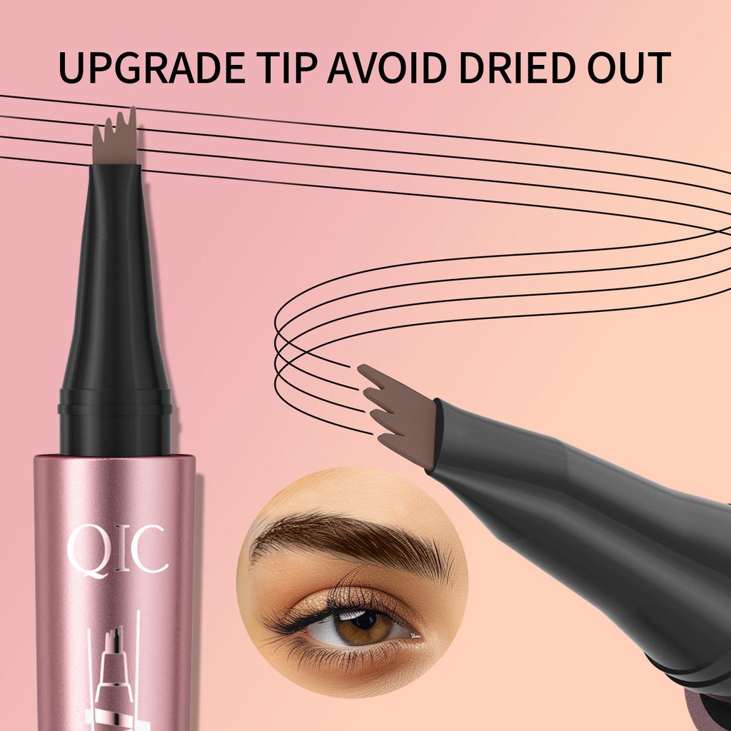 4 Fork Tip Eyebrow Pencil 3D Microblading Waterproof Dark Brown Natural Color Fine Stroke Eyebrow Pencil Ladies Makeup