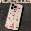 Прозрачный чехол с бантиком и вишней для iPhone 11/12/XS/14/15/16 Pro Max