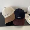 Corduroy Baseball Cap For Women With Embroidered Letters And Wide Brim For Casual Fall Wear