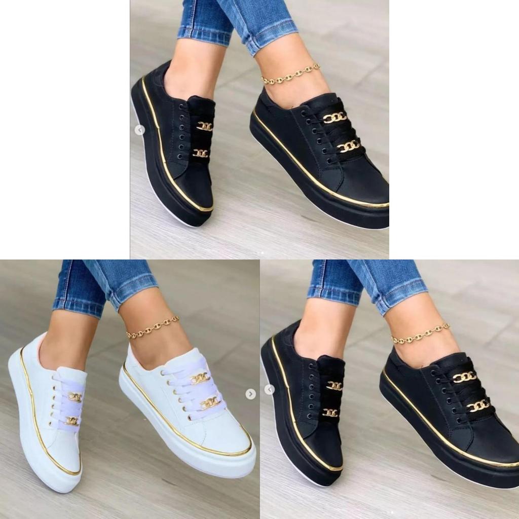 Womens Casual Athletic Shoes With Metal Laces For Daily Wear