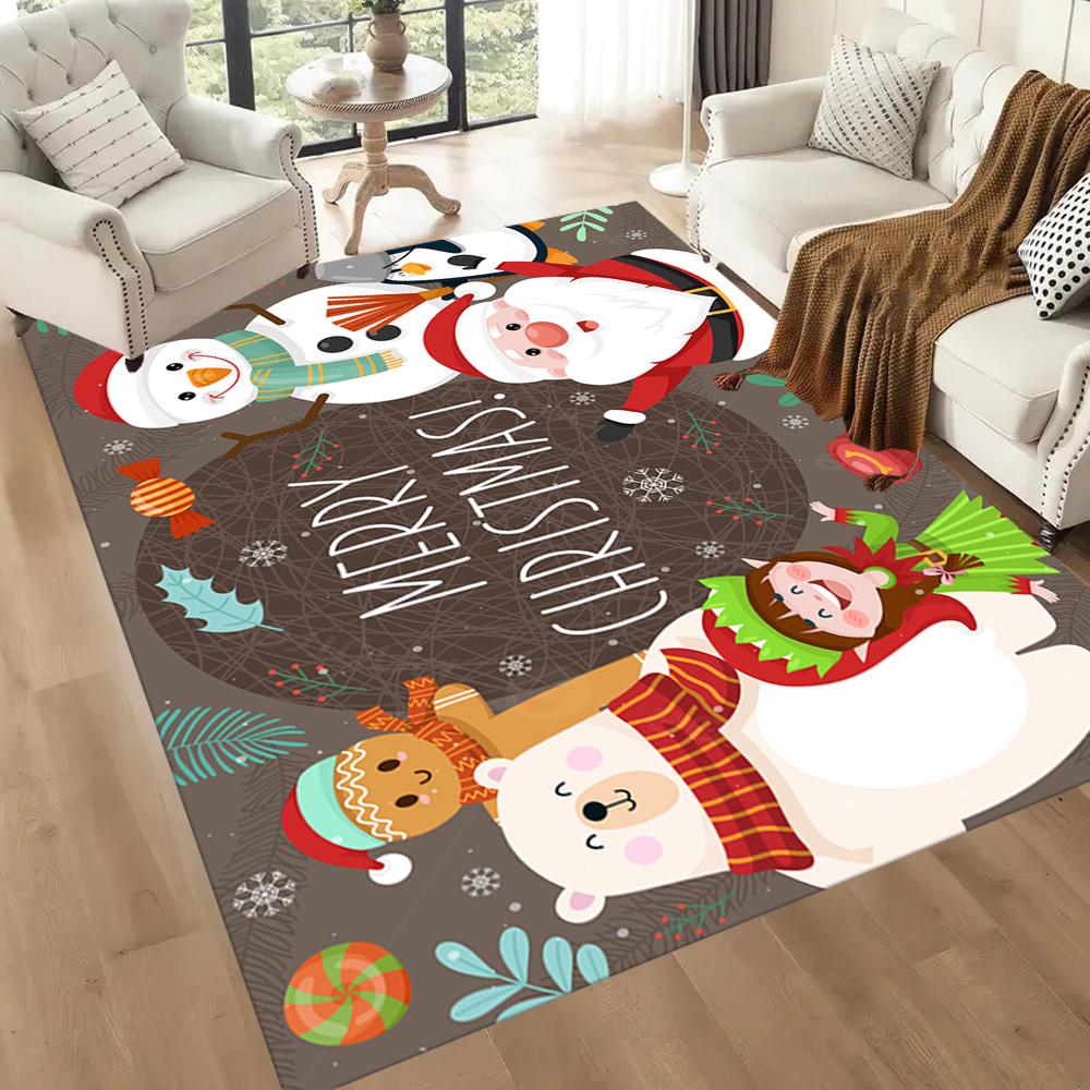 Christmas Santa Claus Gifts Floor Mats for Living Room, Bedroom and Room Decoration Are Suitable for Gifts.