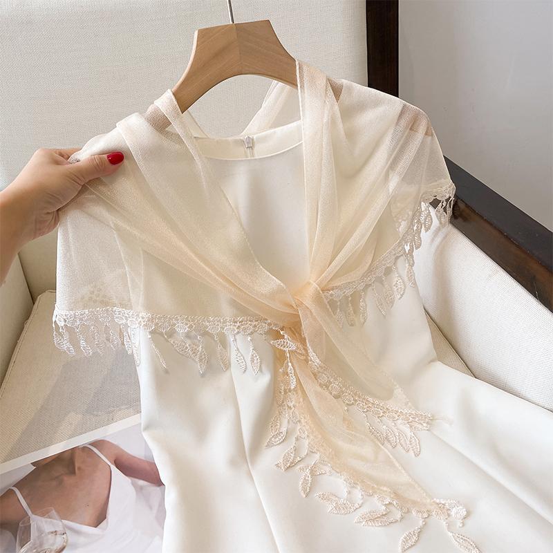 Women Tassel Wrap Shawl Flower Lace Scarves Lady Fashion Wedding Headscarves Female Spring Summer Photo Props Accessories