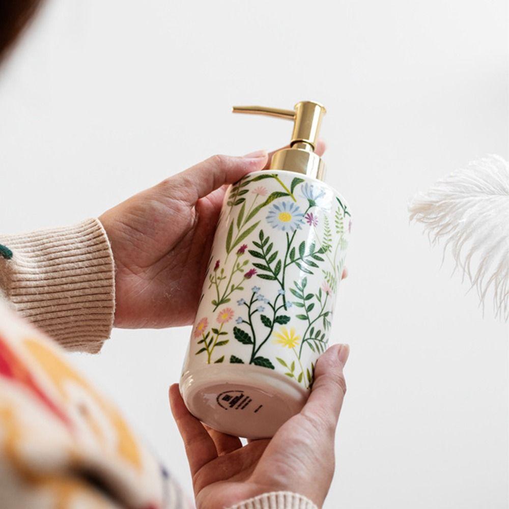 Creative Hand Wash Dispenser Refillable Liquid Storage Container Ceramic Soap Dispenser  Toilet