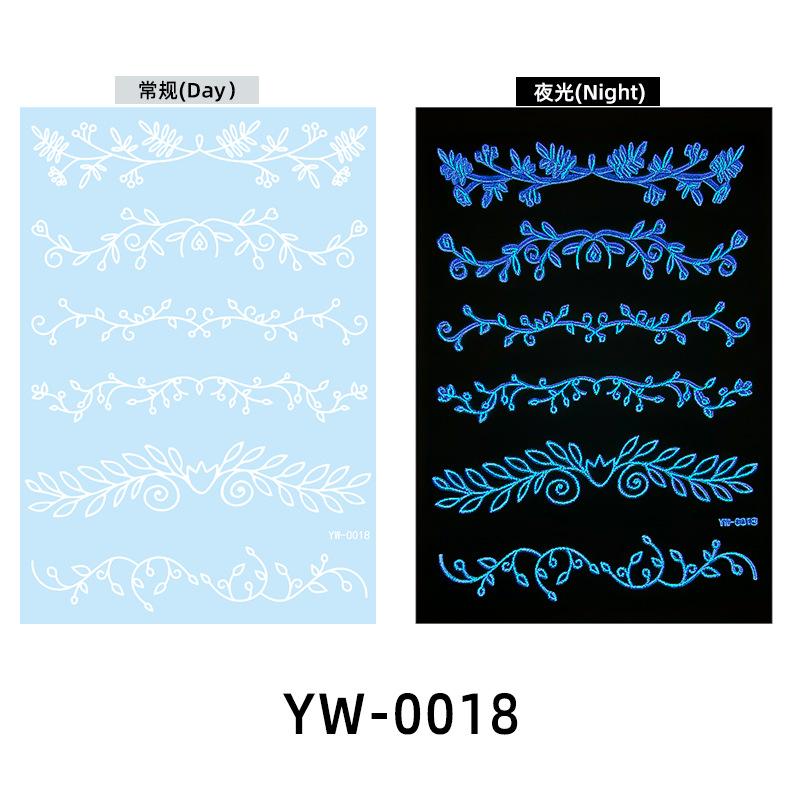 Светящиеся в темноте индийские кружевные тату-наклейки - Хна стиль боди-арт для рук и тела