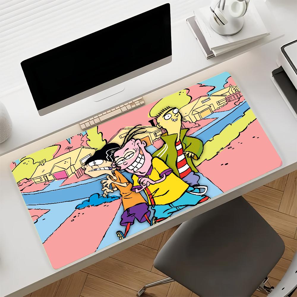 Cartoon E-Ed Edd n E-Eddy-S Mouse Pad Non-slip Rubber Gamer Balance Computer Mat Decoracion Deskmat Laptop Office Large