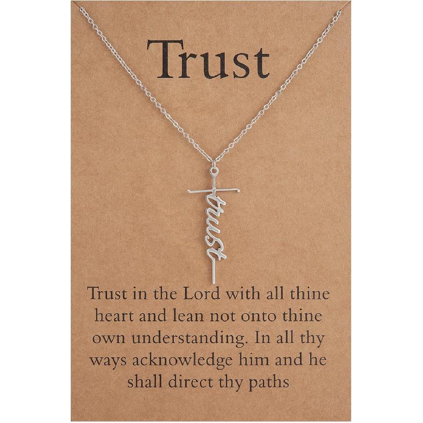 Lcherry Faith Cross Pendant Necklace for Women Religious Christian Jewelry Birthday Christmas Gifts for Women