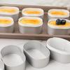 10Pcs Non-Stick Cheesecake Mold Aluminum Alloy Single-sided Oval Baking Pans Portable High-temperature Cheese Tart Molds