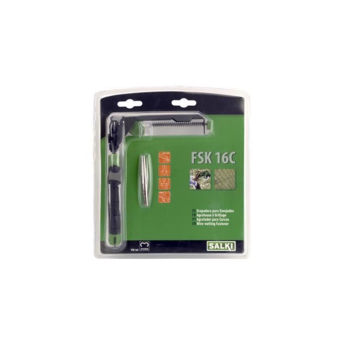 Pince à grillage agrafes omega 20 fsk20c salki - manche ergonomique - compatible avec agrafes omega 20 et hr22