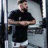 Gym Fitness T-shirt Loose Oversized Men Short Sleeves Bodybuilding Sports Tees Summer Training Workout Jogging Tops