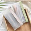 3Pcs Pencil Case Transparent Frosted Textures Stationery Storage Bags Zipper Closure Clear View Large Capacity Pen Cases