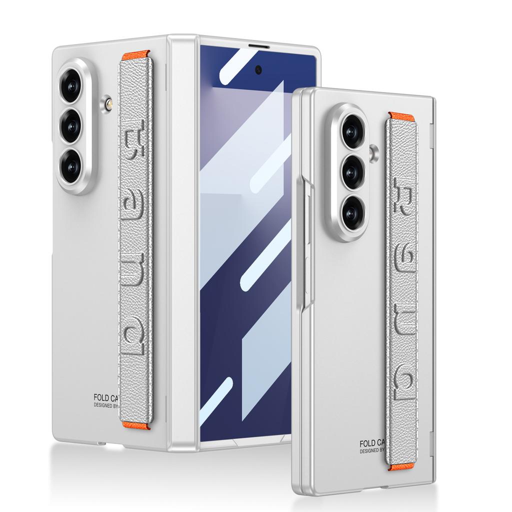 Samsung Z Fold7 Mobile Phone Case Elastic Wristband Simple Protective Case Rotating Shaft Shell Film Ultra Thin Frosted Hard