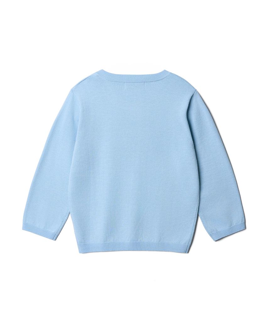 TTUDEMENT Daily 3/4 Sleeve Knit Top_Light Blue