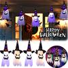 Halloween Decorations Outdoor Hanging Ghosts Lights Glowing Ghost Witch Hat Halloween Ornaments Lights Decorations for Garden