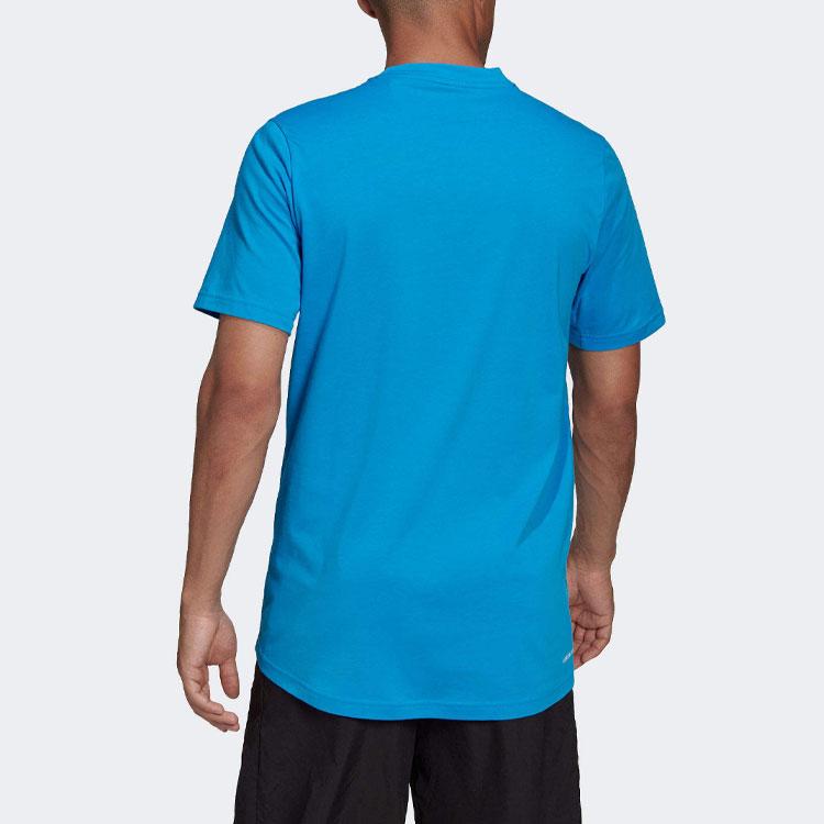 Adidas AEROREADY T Shirts Men's Blue Crew Neck Moderate Straight Fit HD4115-