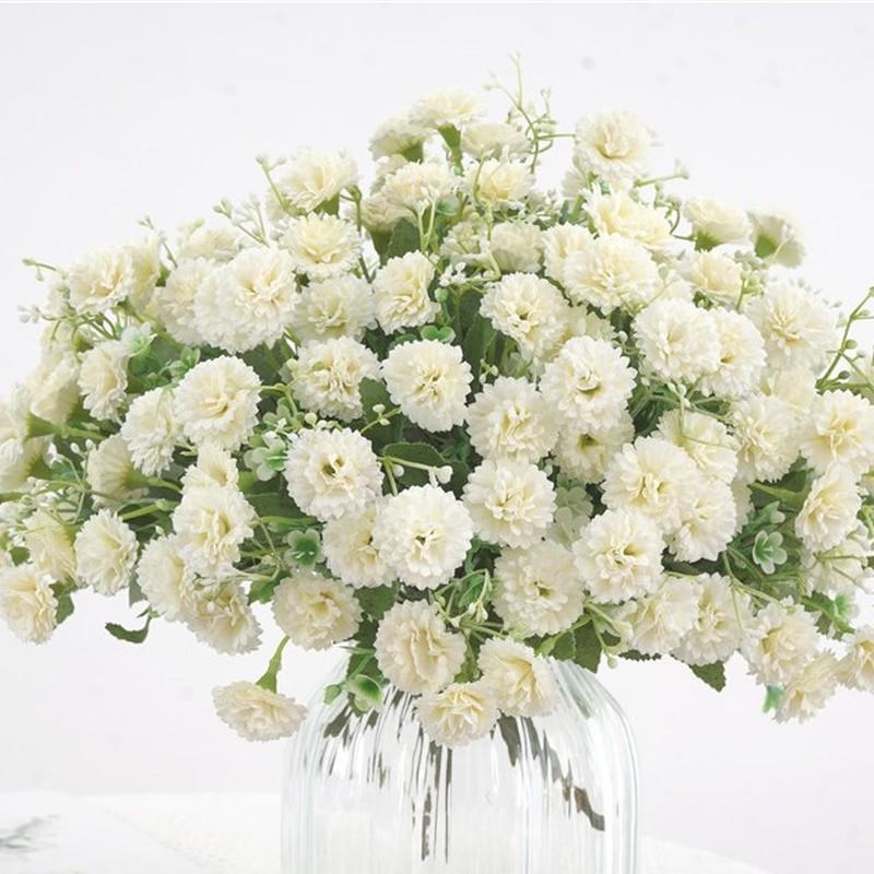 20 Heads Carnation Bouquet Artificial Flowers Bride Wedding Home Decoration Fake Flowers Faux