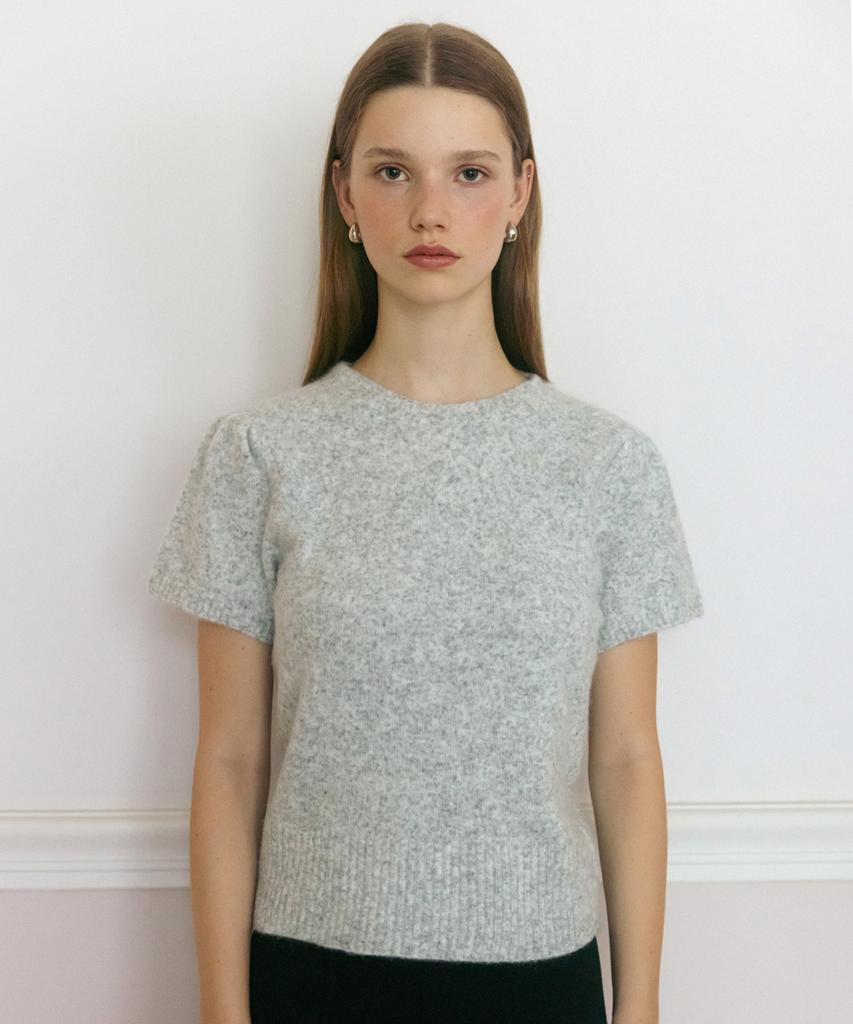 TTUDEMENT Angora Half Sleeve Pullover Mel Gray