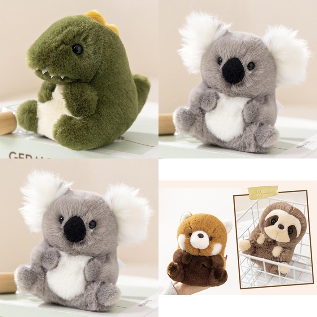 Adorable Animal Plush Toys Panda, Koala, Sloth, Hamster, Alpaca, Dinosaur, Short Plush Fabric, Pp Cotton Filling, Room Decor, Kids Gift