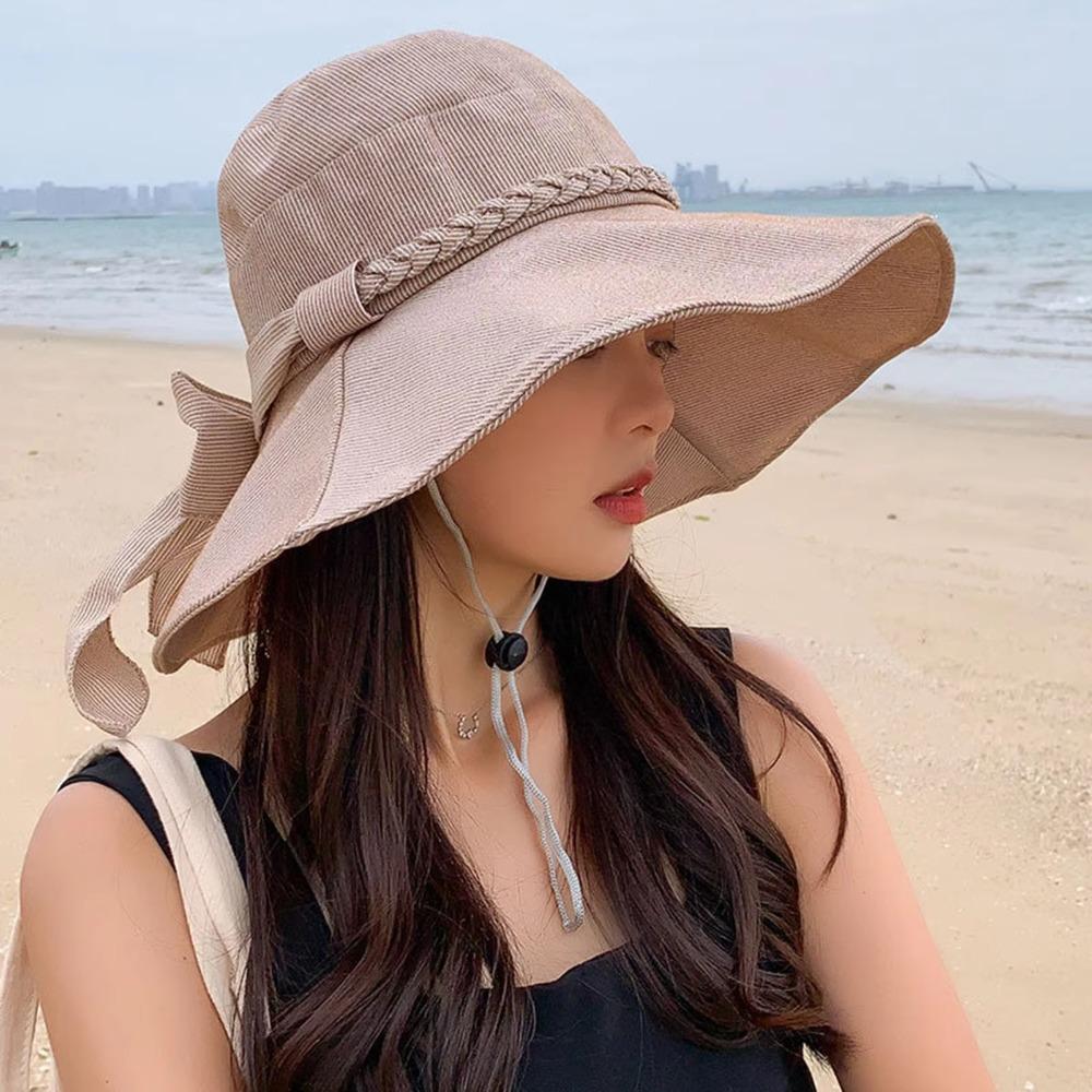 Casual Women's Sun Hat Wide Brimmed Fishman Hat Portable Bucket Hat  Beach