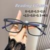 Luxury Women Far-sighted Eyeglasses Vintage Anti-blue Reading Plus Diopter Glasses Retro Square Frame Computer Optical Glasses
