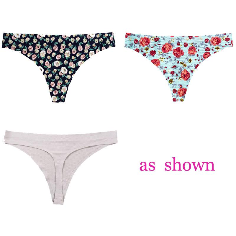 CINOON 3 шт./лот, женское сексуальное нижнее белье с цветами, соблазнительные трусики с низкой талией, стринги, дышащее нижнее белье без следов, стринги, нижнее белье
