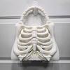 Сумка-скелет Готическая сумка в виде реберной клетки Жуткий 3D-принт Кошелек-скелет Анатомический Темный Эстетический Аксессуар для Хэллоуинской вечеринки
