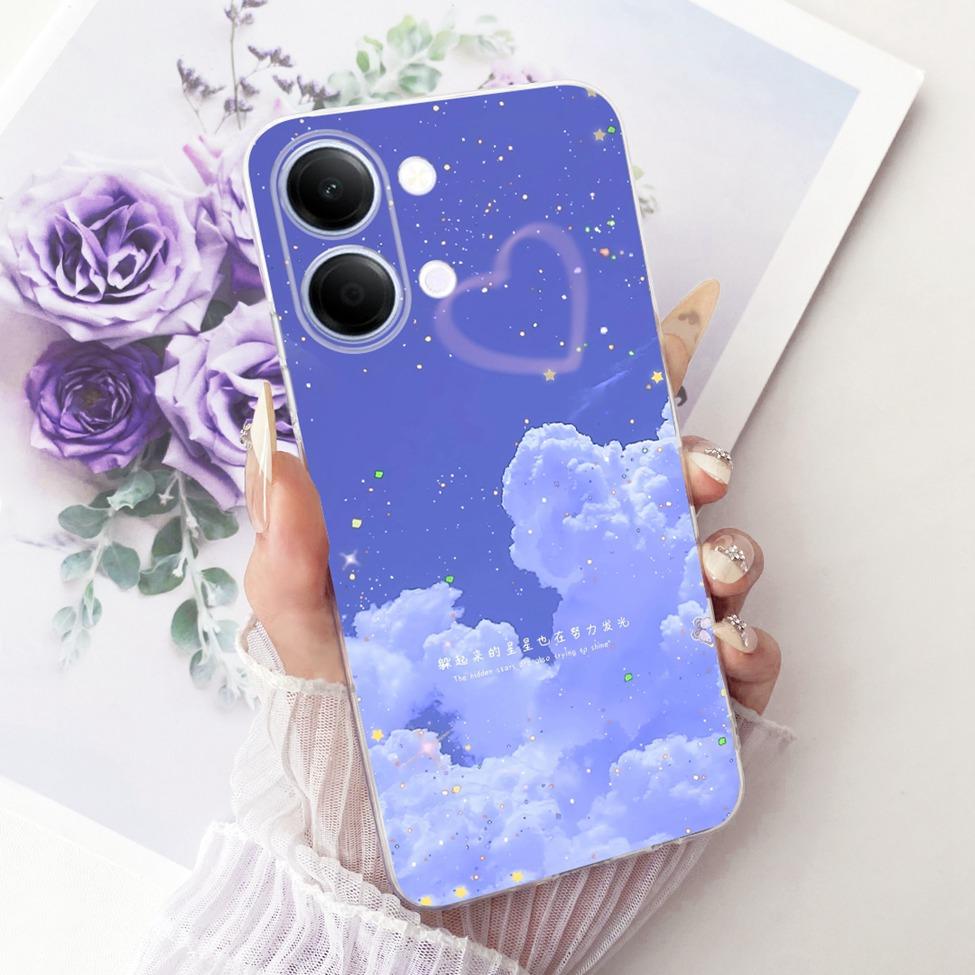 Чехол для телефона Vivo Y05, прозрачный, эстетичный, модный, с бабочкой, милым котиком, крутой, окрашенный, мягкий, для Y05 Vivo, корпус
