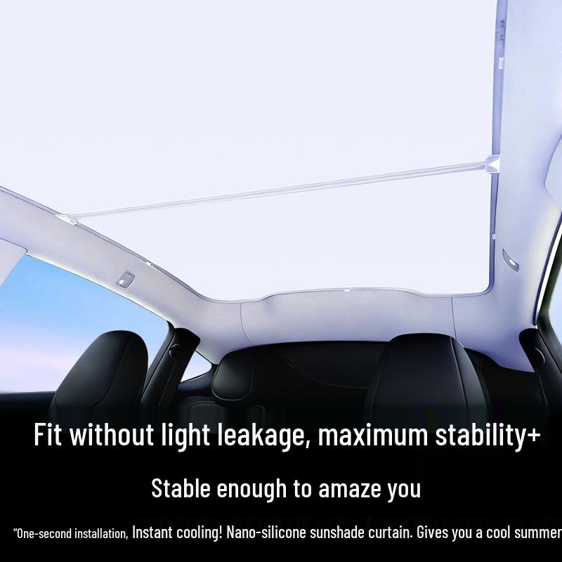 Enhanced Graphite Sunshade for Tesla Model Y/3 Sunroof - Heat Insulation Upgrade