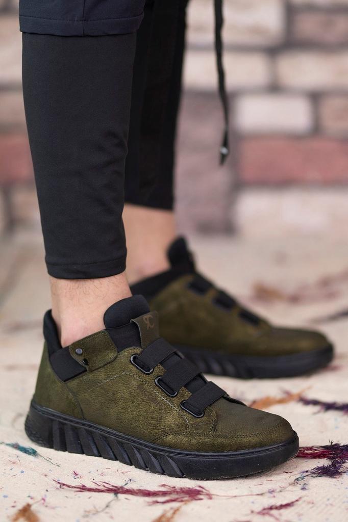 Men's Fashion Faux Leather Flat Heeled Booties Bootie Brown Black Unisex Sneaker Boots Shoes