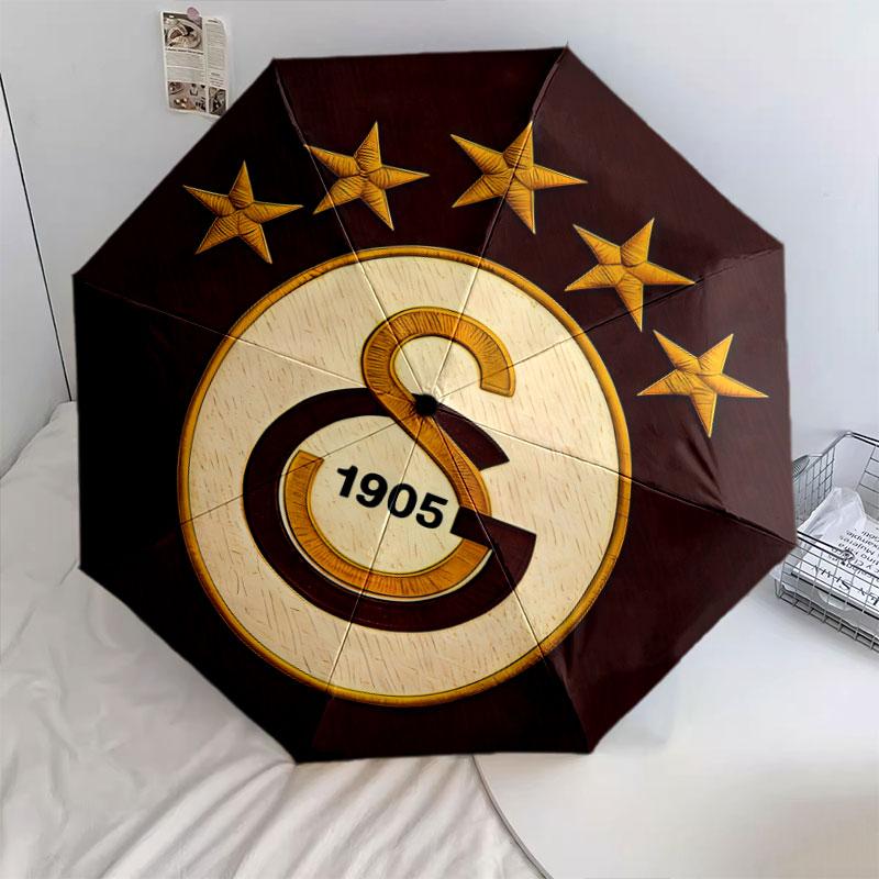 Узор с логотипом Galatasaray SK, автоматический складной зонт, портативная и складная конструкция, 8 спиц, рождественский или день рождения подарок.