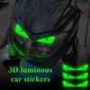 Модифицированные светящиеся дьявольские глаза 3D наклейка для автомобиля и мотоцикла, 3D декоративная передняя наклейка для электромобиля