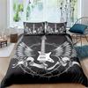 3d Music Notes Guitar Duvet Cover Set for Teens Adults Bedroom Decor Music Bedding Sets Fashion Hip Hop Comforter Cover