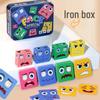 Wooden Magic Cube Expression Puzzle Game - Tin Box Edition for Kids