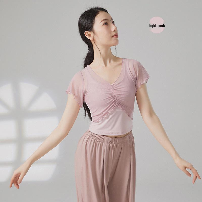 Женский топ с коротким рукавом для современного танца