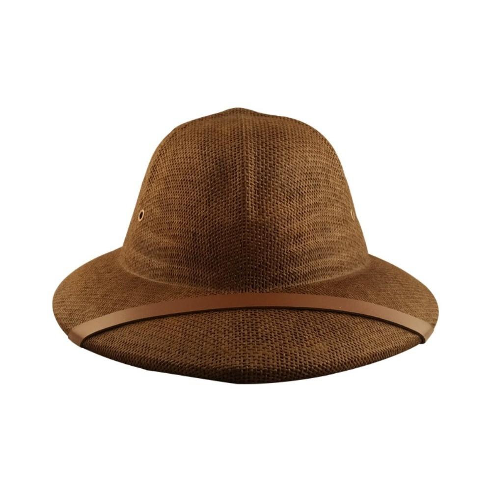 Big Size Fedora Sun Hat Straw Material Jazz Bucket Hat Beach Hard Straw Hat Outdoor Use