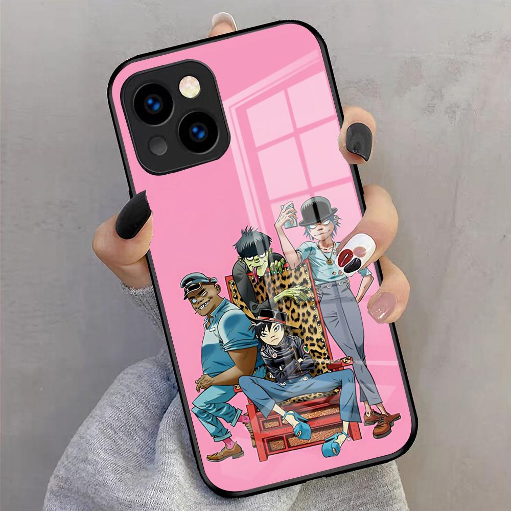 GorillazS Band Phone Case For IPhone 17 Pro Max 16 15 14 Pro Max 13 11 X Xs Xr 8 7Plus Glass Cover