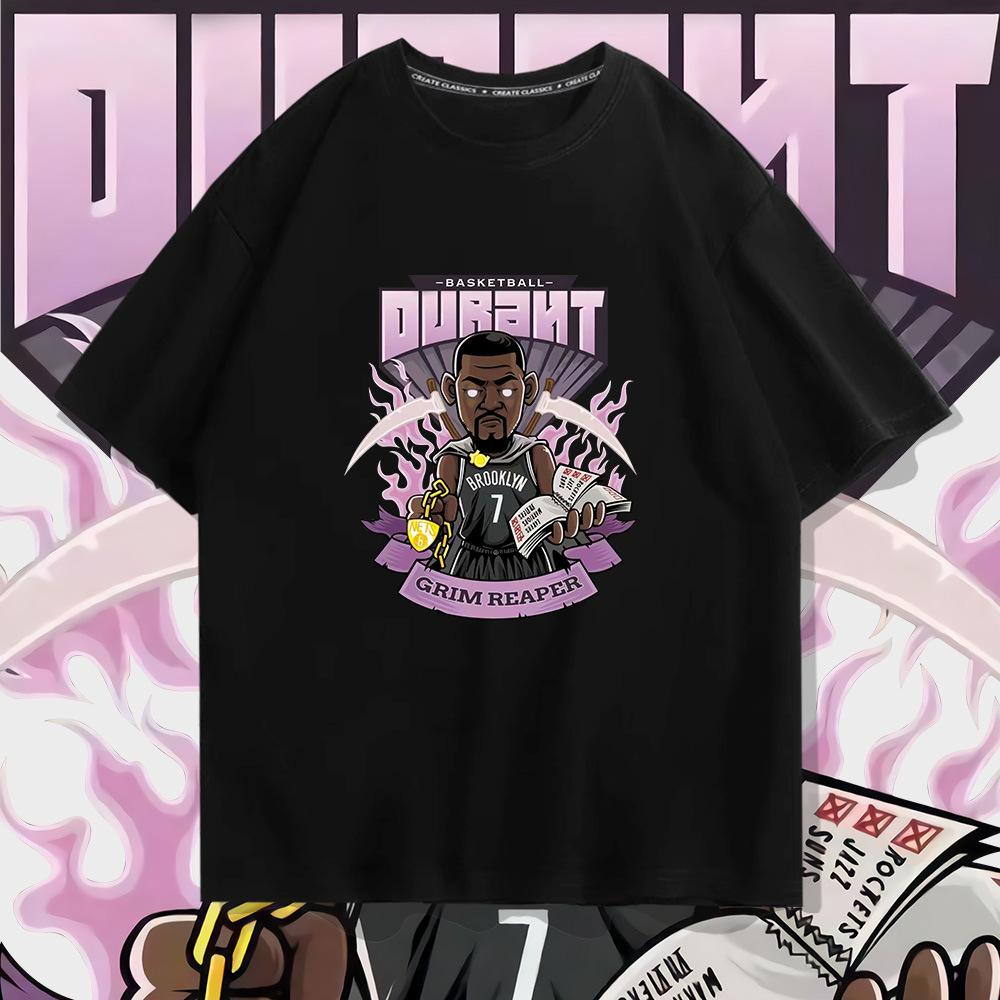 2022 Summer Nets Durant Basketball Training T-Shirt Men's Cotton Loose Large Size Casual Short Sleeves