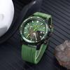 Часы Аналоговый хронограф Кварцевые часы Зеленый уретановый ремень Водонепроницаемые часы с датой Подарочные [BUREI] Мужские Мужские Мужские