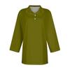 Women's Fashion Casual Lapel Short 3/4 Sleeve Solid Color Shirt Women's Button Up Tops