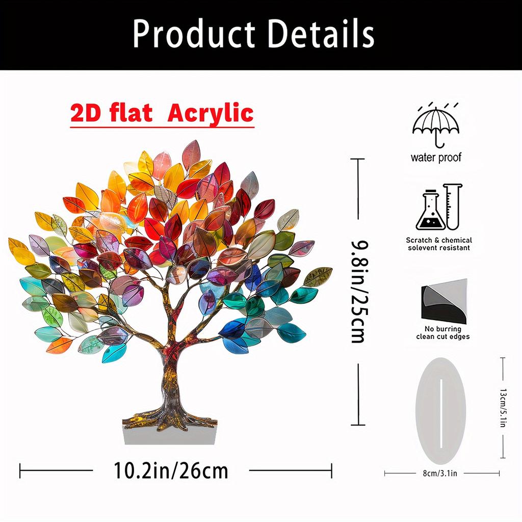 A Tree of Life Acrylic Tabletop Decoration Household Decoration Crafts Waterproof Wear-resistant Desk Counter Small Ornaments