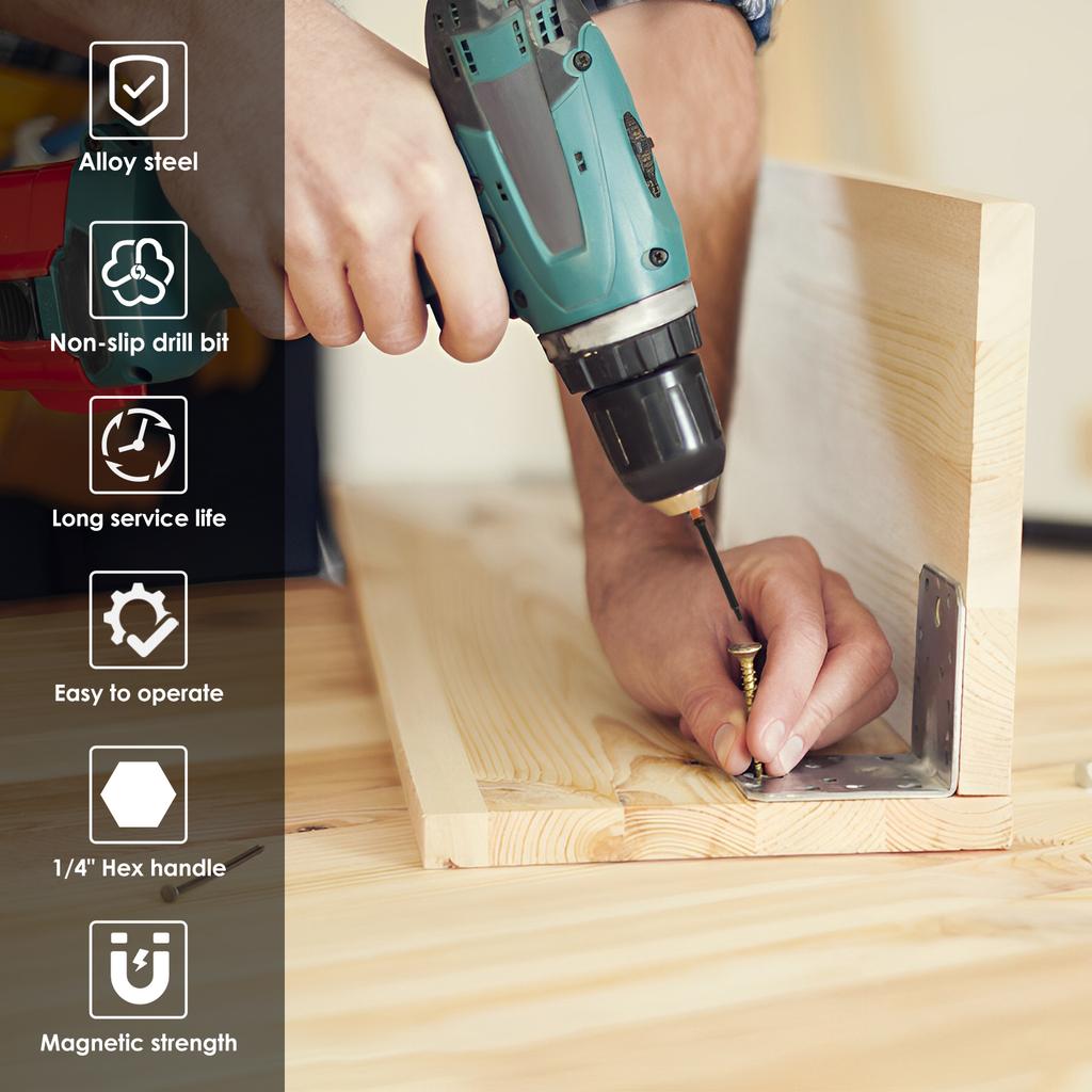 10/20Pcs Hex Head Allen Wrench Screwdriver Bit Set SAE Metric 1/4" Hex Shank Magnetic Screw Driver Bit S2 Steel Drill Hand Tools